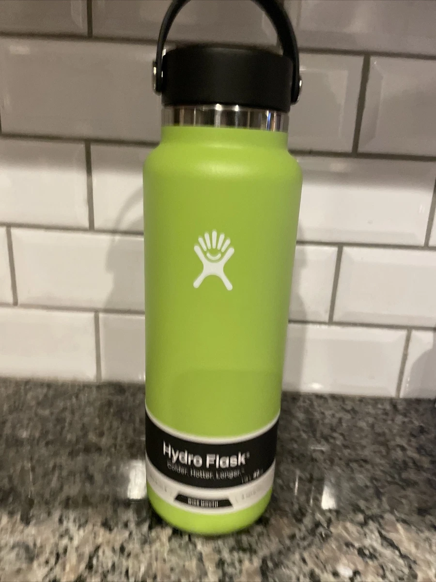 Hydro Flask Wide Mouth Flex Cap 40oz SEAGRASS Lime Green Insulated Water  Bottle