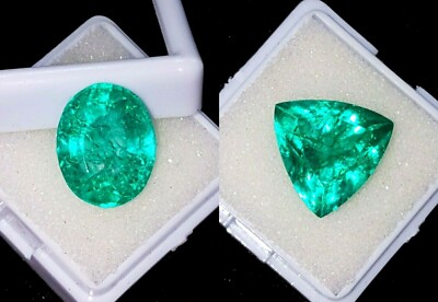 2 tlg. Natürliches Emerald Mixed Shape Paar Lose Edelsteine 8-10 Ct GGL