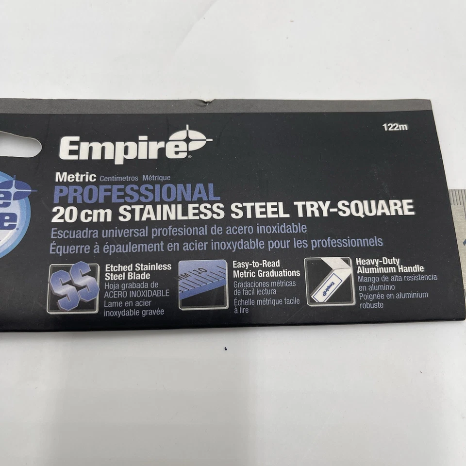 Empire Level 122 20cm METRIC Heavy Duty Aluminum Try Square - Image 3 of 4