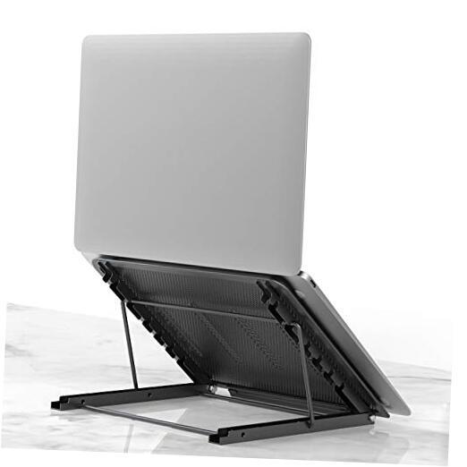 Laptop Stand for Desk, Foldable Portable Ventilated Desktop Laptop M Black