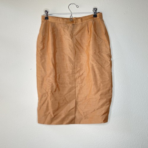VTG Escada Orange Shimmer Two Piece Skirt Suit Size 38 FLAWED - Picture 8 of 9