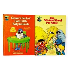 Vintage Sesame Street Books ~ Grover's Baby Animals & Pet Show Hardcover