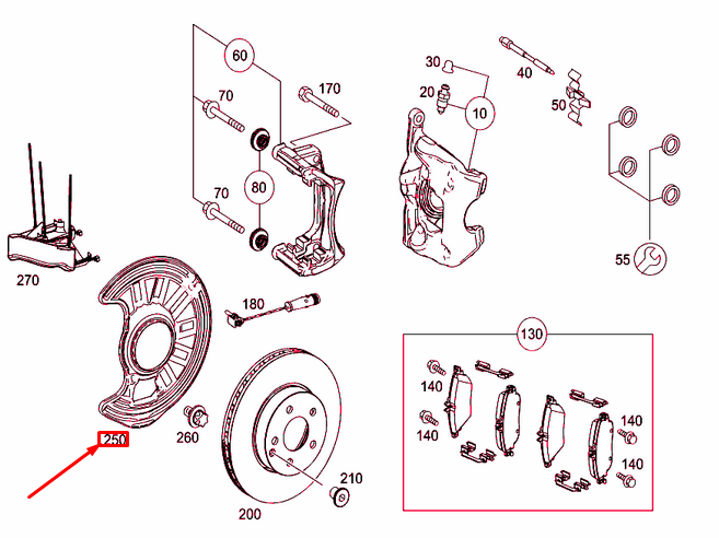 MERCEDES-BENZ A W176 Staubschutz für Bremsscheibe vorne links A1764210520