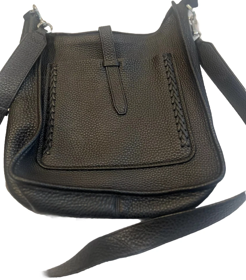 Rebecca Minkoff Black Pebbled Leather Large Mac Crossbody Bag - Image 3 of 4