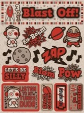 WHOLESALE 3-Dimensional Sticker, Robot - Set of 6