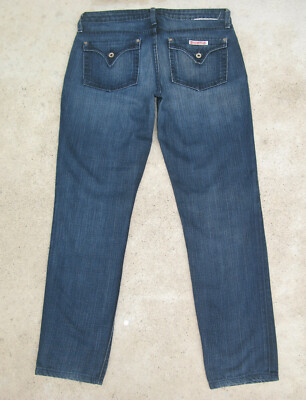 Hudson Tapered Straight Ankle Jeans Women Sz 29 + Flap Pockets 100% Cotton L28