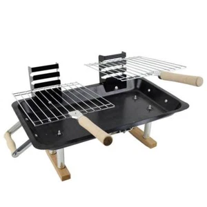 Hibachi BBQ Grill Portable Steel for Gardens Picnics Beach Camping Caravan