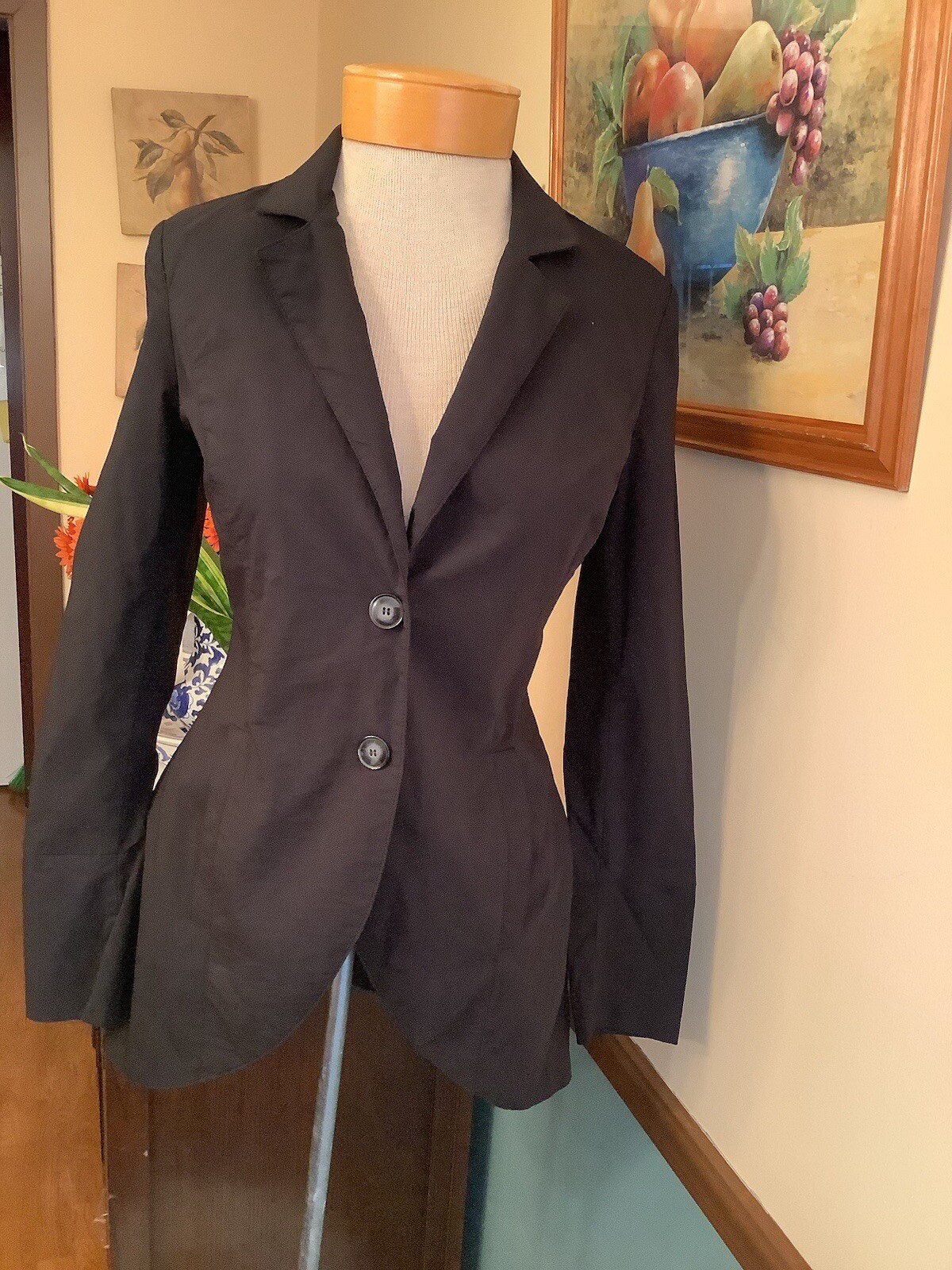 Anatomie Black Polyester Stretch 2 Button Blazer … - image 1