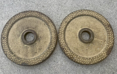 Vntage Bllard Barbell 25lb PAR Standard Sze Weght Plates Thck