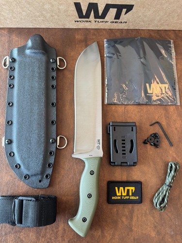 Work Tuff Gear KODIAK SK85 w/ 3D Machined Green G10 Handles
