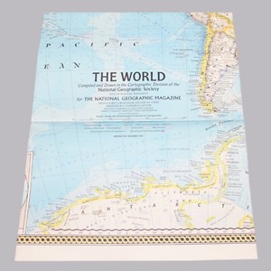 National Geographic Fold Out Map The World 1970