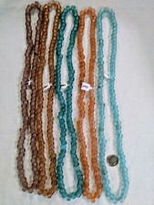 LOT OF 5 DIFFERENT COLORS 24" STRANDS CROW BEADS 9MM