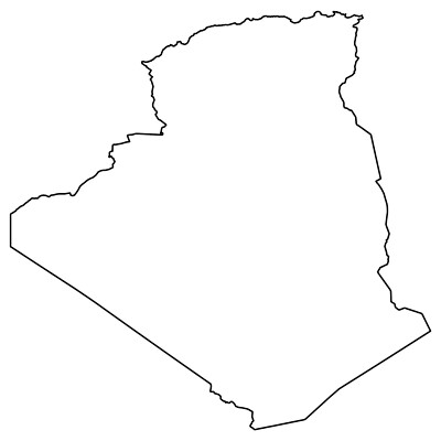 Algeria Blank Outline Map GLOSSY POSTER PICTURE PHOTO PRINT BANNER 12169