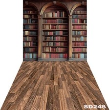 10'x20'CP Retro Bookshelf Room Scene Microfiber Fabric background backdrop SD248