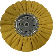 8" Yellow Mill Treated Airway Buffing Wheel 3" Center Plate x 5/8" Arbor Hole