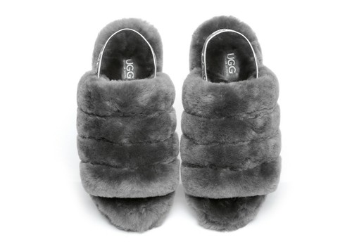AUSTRALIAN SHEPHERD® UGG Slides Women Fluffy Sheepskin Wool Nonslip Sandal Puffy - Picture 14 of 44