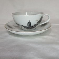 Fukagawa Arita Porcelain Cup  Saucers Porcelain 6oz Asian Decor