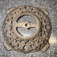 Antique P.L. & B.C.G Art Nouveau Cast Iron detailed ornate Oil Lamp Base 7”