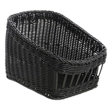 HUBERT Wicker Tapered Storage Basket Black - 11 3/4"L x 15 3/4"W x 6 3/4" to 10