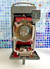 Kodak 3-A Model B-4 Folding Camera Case W/Key Works B L Lens Nice Condition 