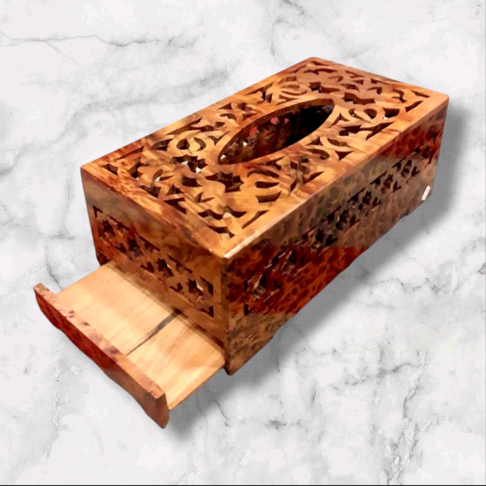 Exquisito juego de escritorio de madera Thuya marroquí - elegancia artesanal para un distinguido Foto 2 de 4
