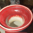 Vintage Oxblood Red Art Pottery Vase 11” Glossy Ceramic Unmarked MCM  — photo 2