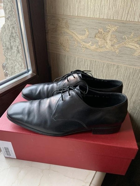Men Salvatore Ferragamo Heels Black Leather 42.5
