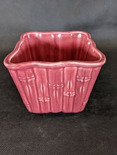 Shawnee Pottery Planter Red Glazed Bamboo 4055 USA Square HTF