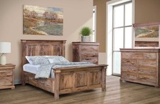 Rustic Solid Wood Bedroom Set Amish Storage Bed with Drawers Farmhouse