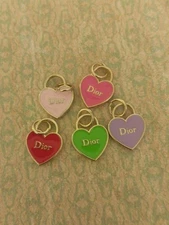 Small Lot of 5  Chanel   Dior Stamped Gold Tone Button  Zipper Pull 14mm 