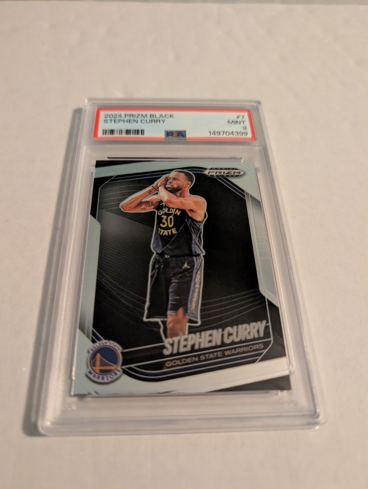 Stephen Curry 2024 Panini Prizm Black #7 PSA 9 Graded Card - Night Night!