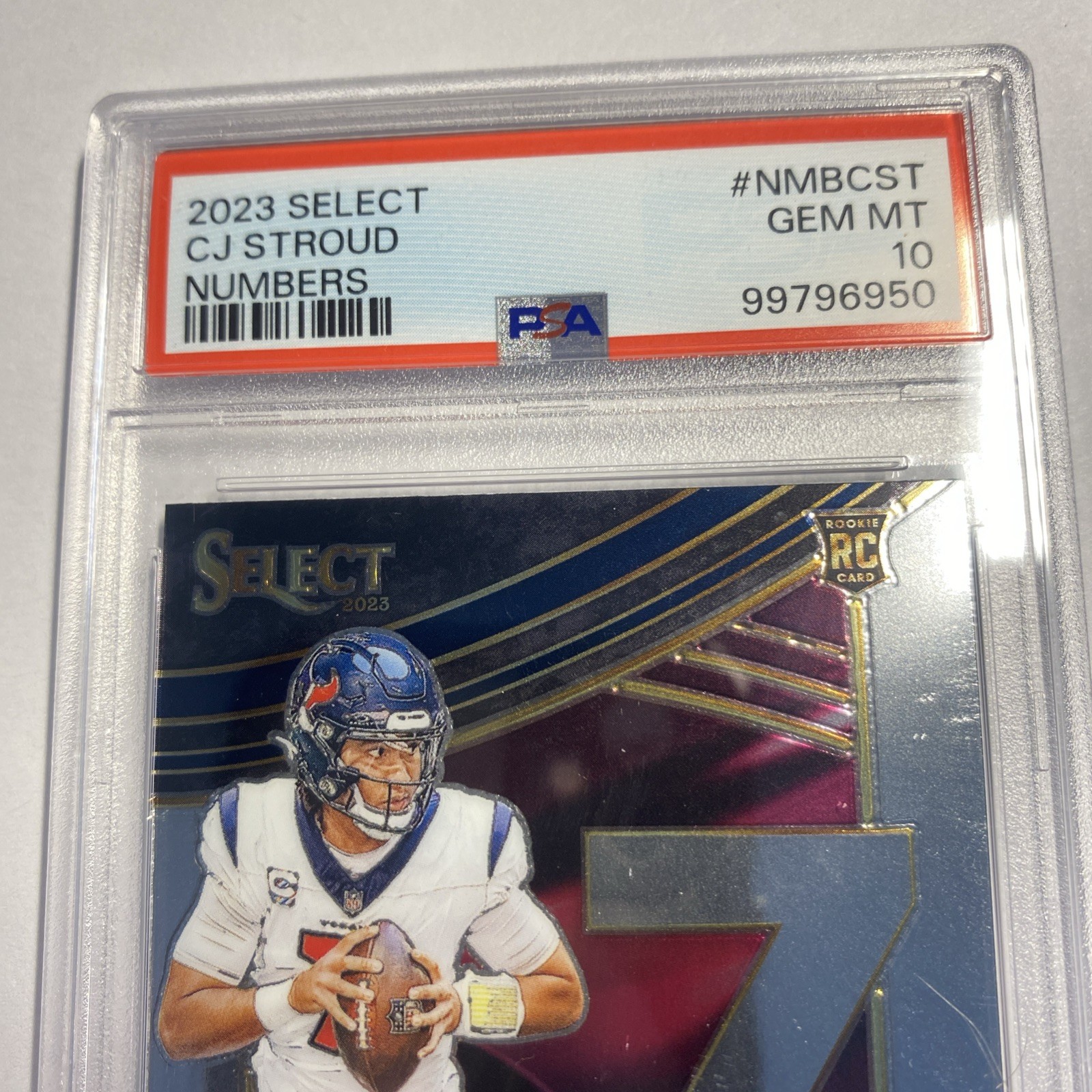 2023 Select Numbers CJ Stroud Rookie (RC) - PSA Gem MINT 10- Houston Texans view 3