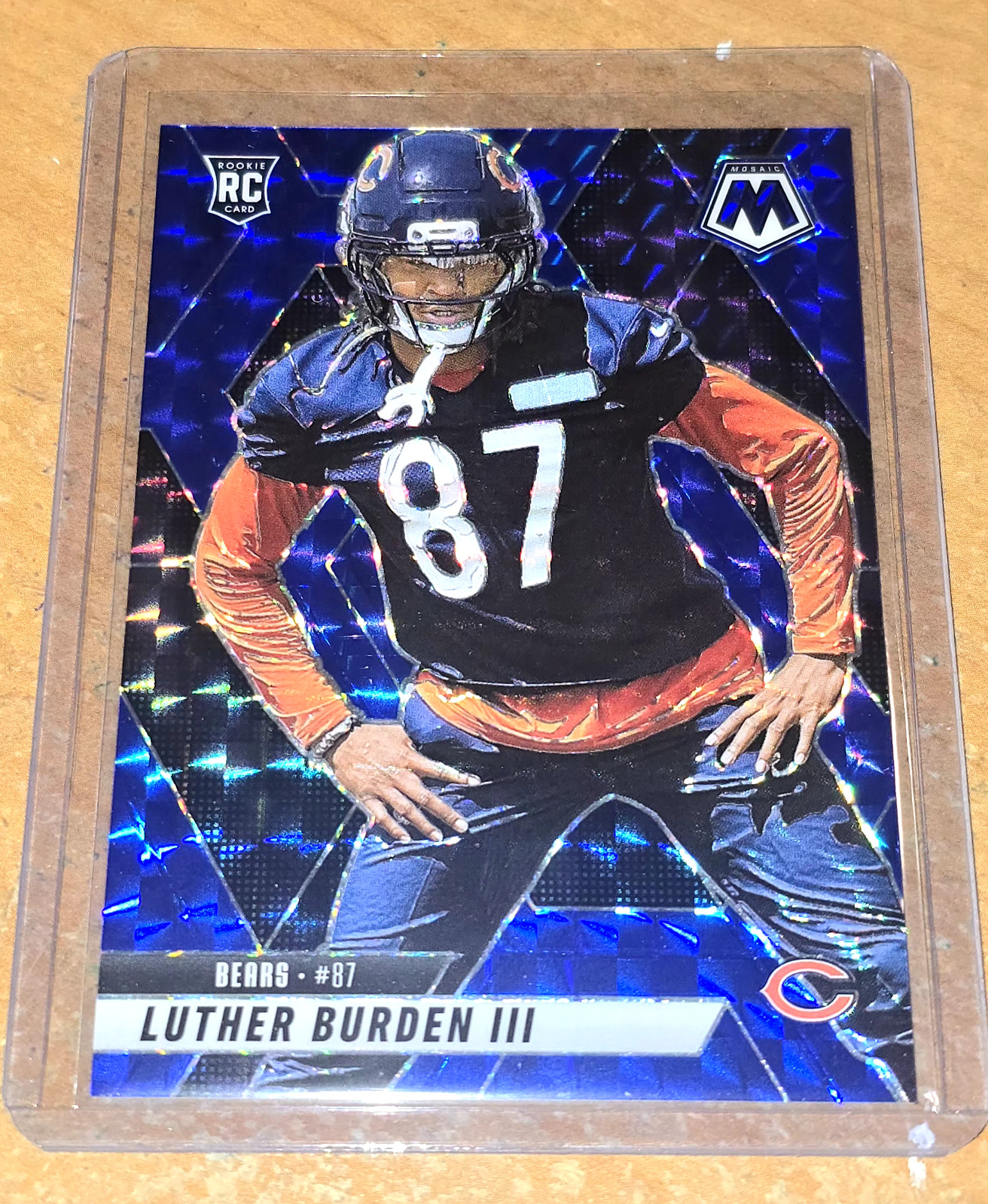 2025 Prizm Luther Burden III # 383 Blue Mosaic 34/99 RC-Chicago Bears