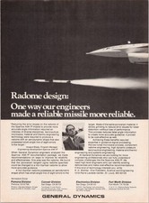General Dynamics Radome Design Sparrow AIM-7F Vintage 1979 Print Ad