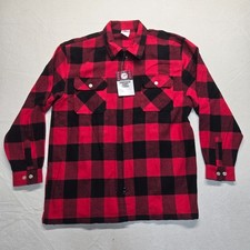 Concealed Carry Red Flannel Zip Shirt CCW Buffalo Plaid Tactical Jacket Plus 2X