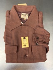 Vintage Deadstock Regent Suiting Long Sleeve Dress Shirt L Maroon RARE