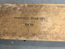 Vintage Compass Beam, Wooden In Box, Long, Great Antique