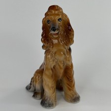 White Afghan Hound Porcelain Dog Statue Stand...