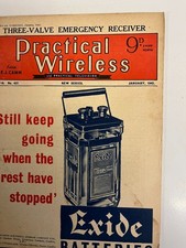 PRACTICAL WIRELESS MAGAZINE JANUARY 1942 VOL 18 NO;427 RARE VINTAGE