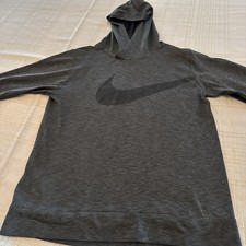 Mens Nike Swim Dri Fit Gray Heather Long Sleeve Hooded Shirt Sz L Uv Protection