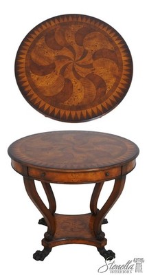 L72325: THEODORE ALEXANDER Burl Wood Swirling Teardrops Center Table