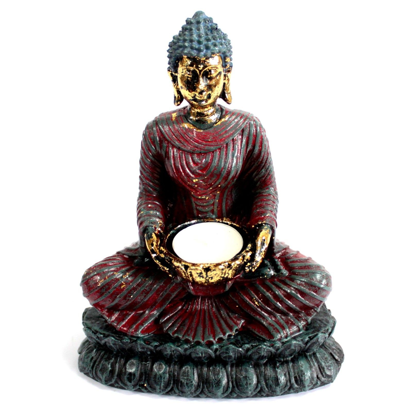 🕯️ Antique Buddha – Devotee Candle Holder | Tranquil Home & Meditation Decor 🕯