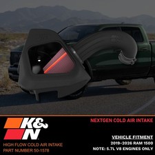 K&n Nextgen High Flow Cold Air Intake For 2019-2026 Ram 1500 W/ 5.7l V8