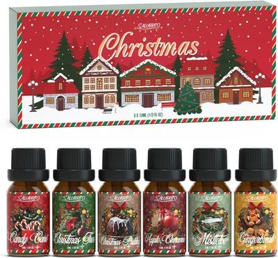 SALUBRITO Christmas Essential Oils Set, Winter Holiday Fragrance Oil Gift Set for Diffuser