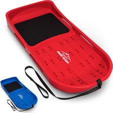 2 Person Premium Snow Sled - Choose Red or Blue - Double Walled Construction, Pu