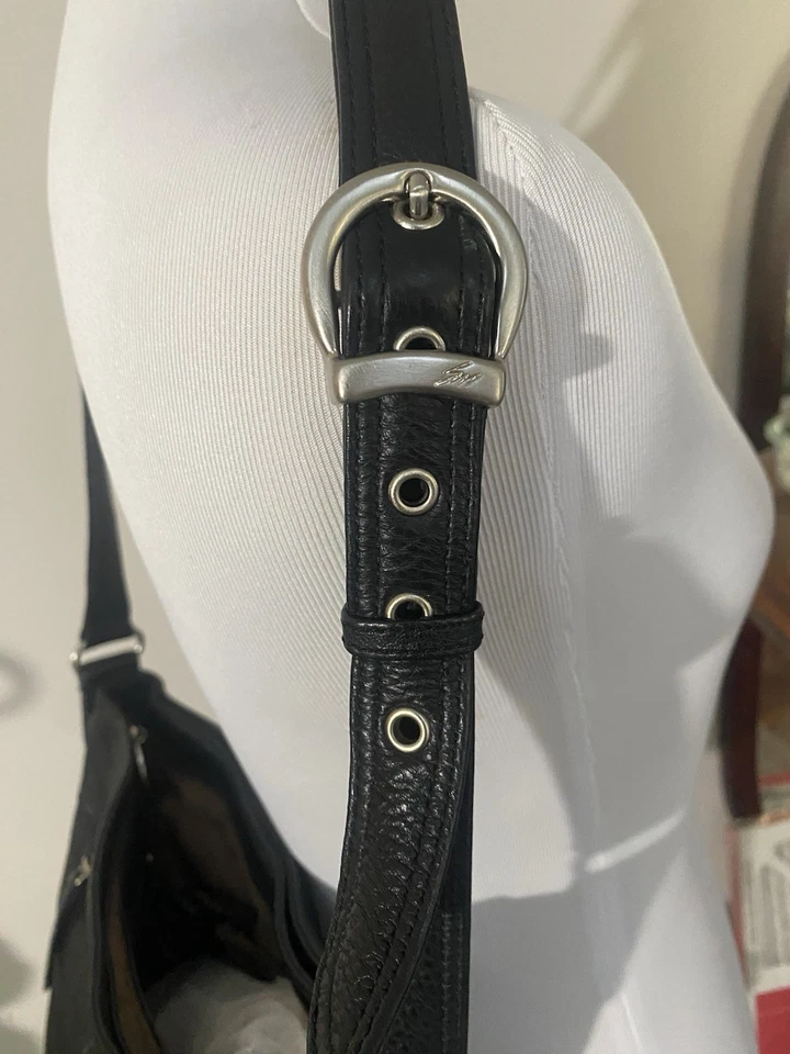 STONE MOUNTAIN NWT ($169) ADA Black Pebbled Leather Crossbody/Shoulder Bag Purse - Image 4 of 4