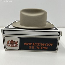 Stetson Vintage 4X Beaver Silverbelly Road Felt Hat Tan Sz 7 5/8 Long Oval