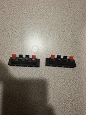 2x Spring Load 4 Pins Dual Speaker Cable Terminal Panel Mount Audio Jack Clips