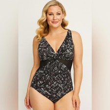 Miracle Suit Twist of Fate Tummy Control One Piece Swimsuit Size 10 NWT