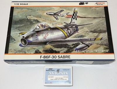 Kinetic 1/32 Scale F-86F-30 Model Kit w EX - Avionix Cockpit Eduard Masks - READ
